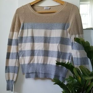 SOLD Cooperative Cropped Mixed Media Sweater